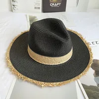 Fringed Brim Panama Hat Wide Brim Sun Hats for Women Straw Fedoras Beach Hat Wide Brim Roll up Straw Hat Kentucky Derby Sun Hat 4