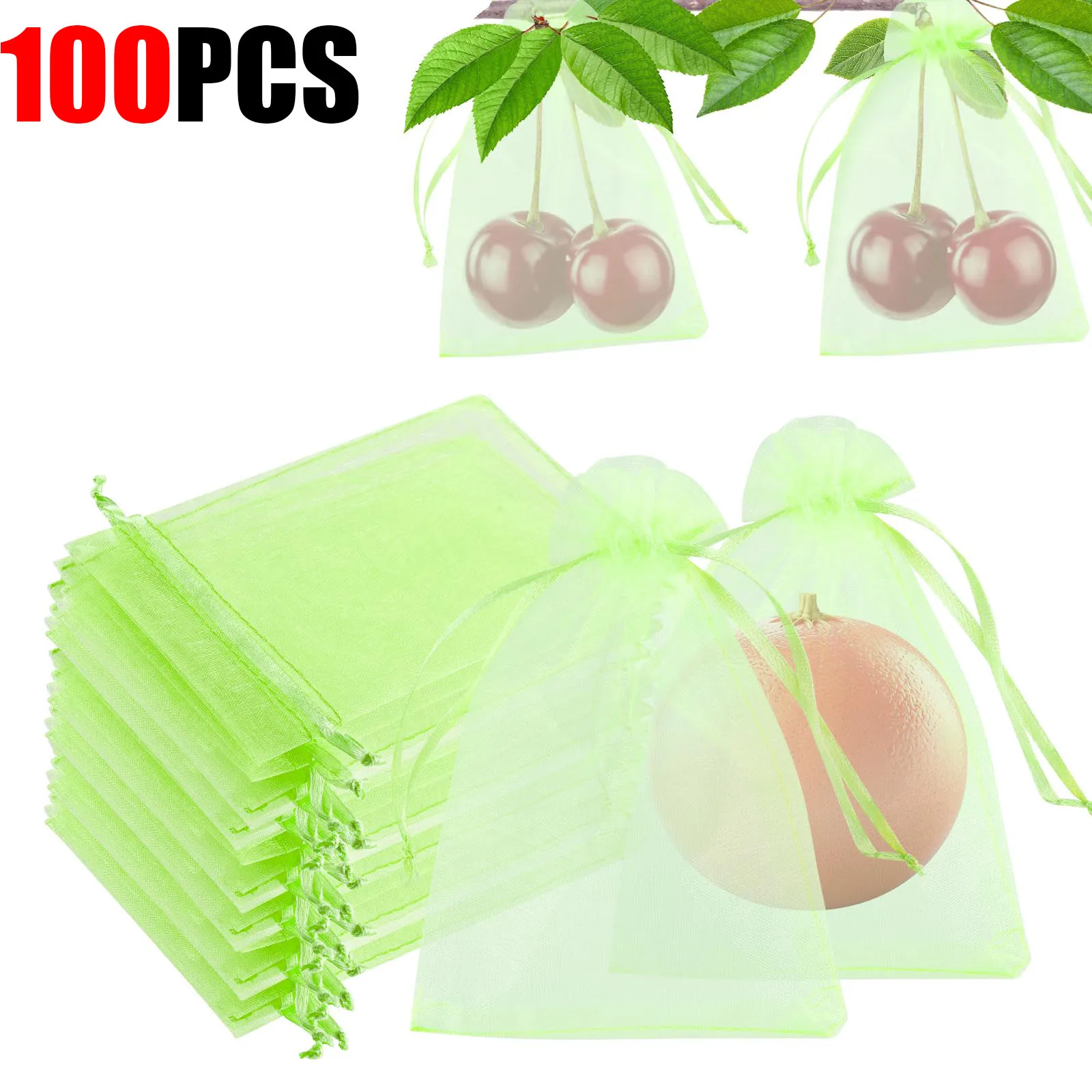 100Pcs Obst Schutz Taschen Anlage Wachsen Taschen Anti-Vogel Netting Mesh Tasche Gemüse Erdbeere Taschen Garten Werkzeuge
