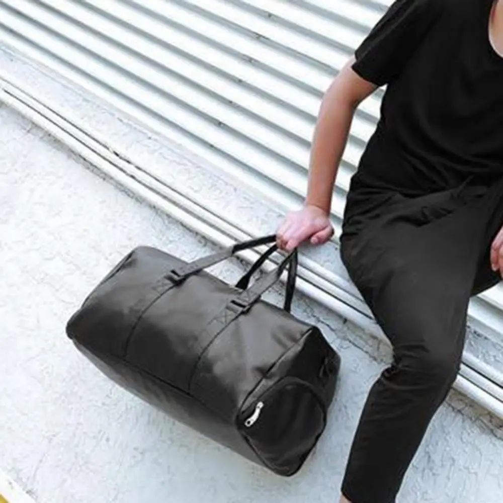 

Unisex Large Capacity Travel Duffle Faux Leather Gym Fitness Tote Shoulder Bag