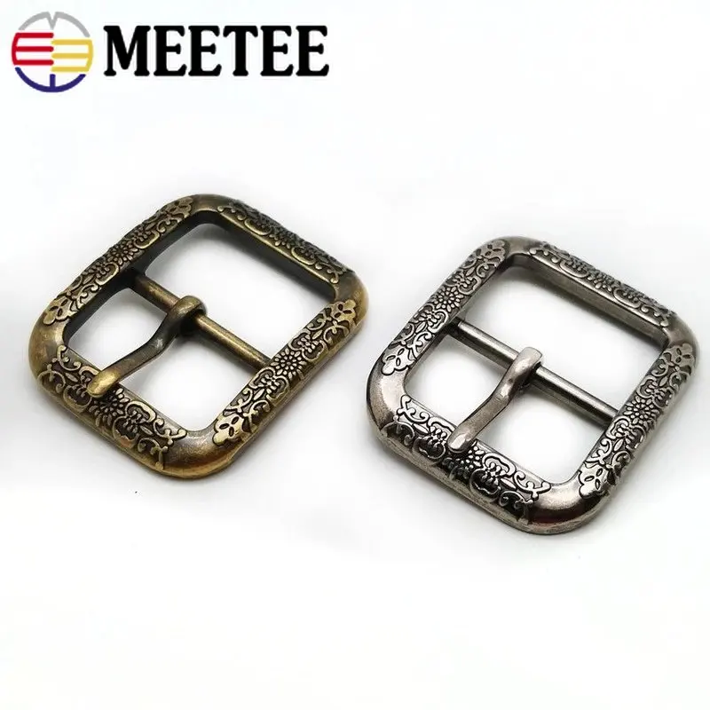 Meetee Vintage Ancient Silver Brass Belt Buckles