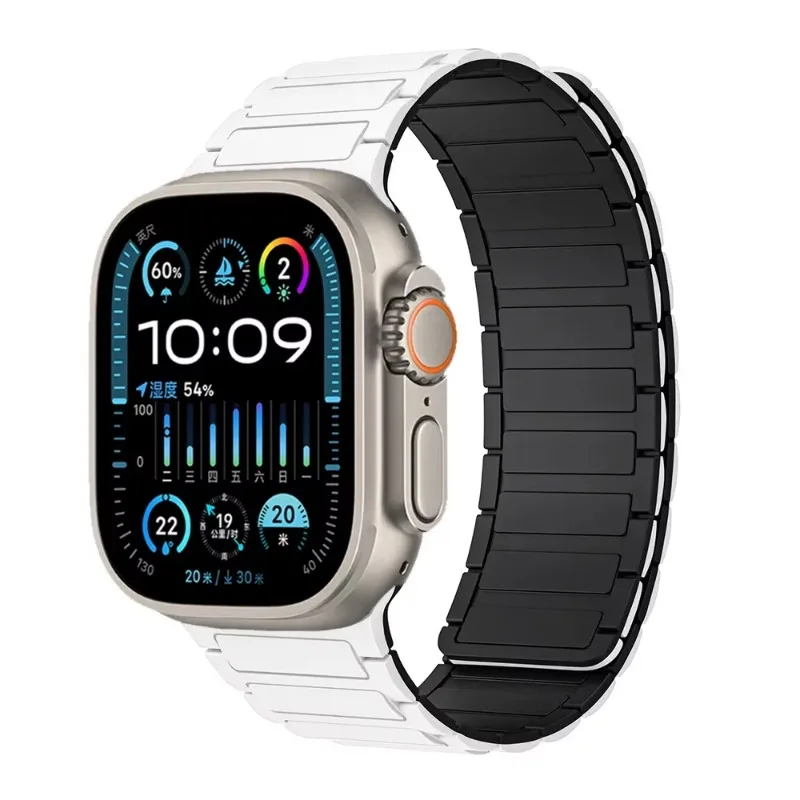 Textured Silicone Magnetic Bracelet Watchband Strap