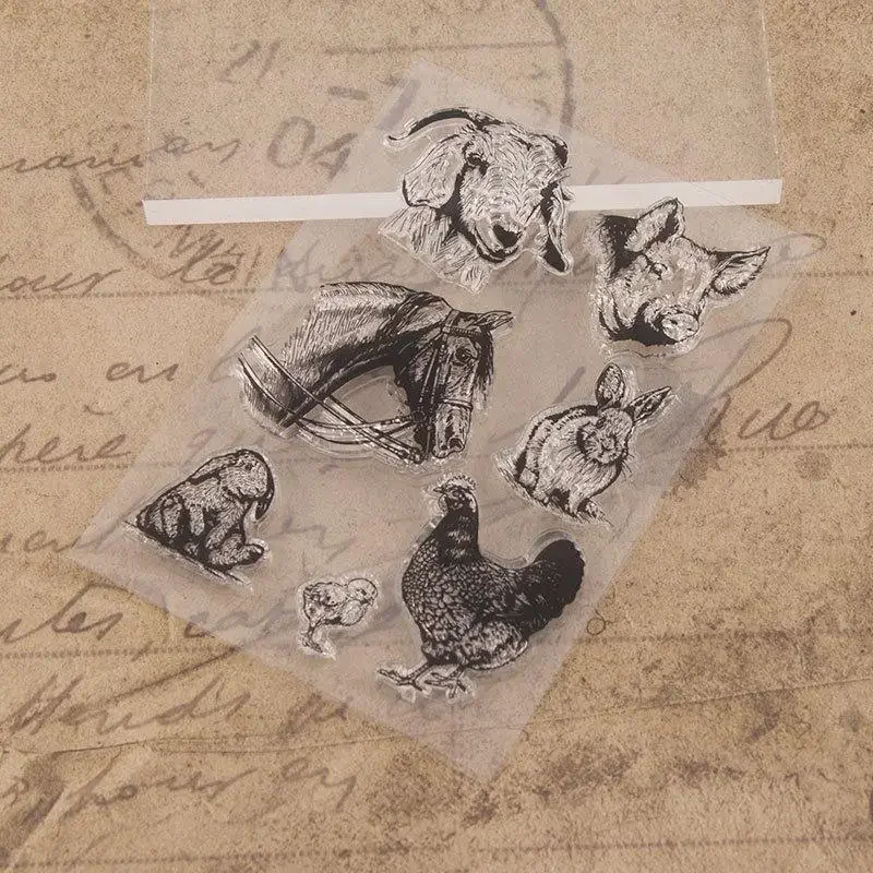 Animals Pig Rabbit Horse Transparent Clear Silicone Stamp for Seal DIY Scrapbooking Photo Album