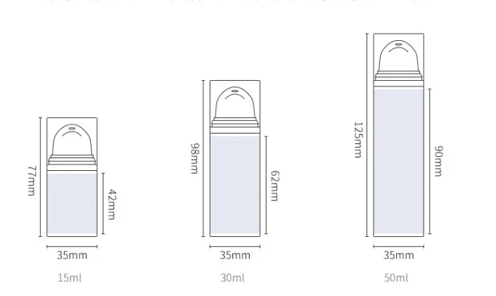 Plastic Travel Bottles 15ml 30ml 50ml Cream Refillable Bottle White Airless Pump Emulsion Vacuum Lotion Bottle refillable lotion bottle