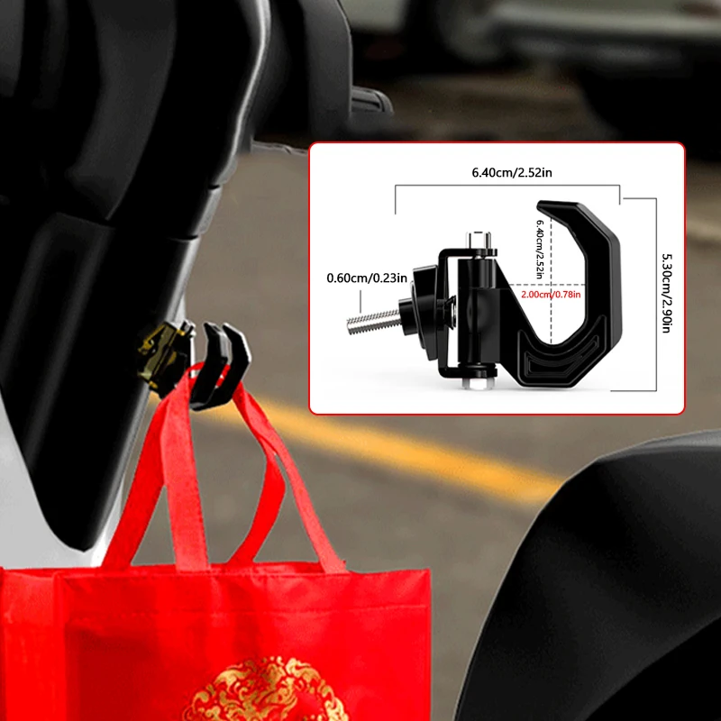 Motorcycle Helmet Double Hooks Aluminum Alloy Bracket Mount Motorbike Scooter Helmet Holder Universal Handfree Hanging Hook