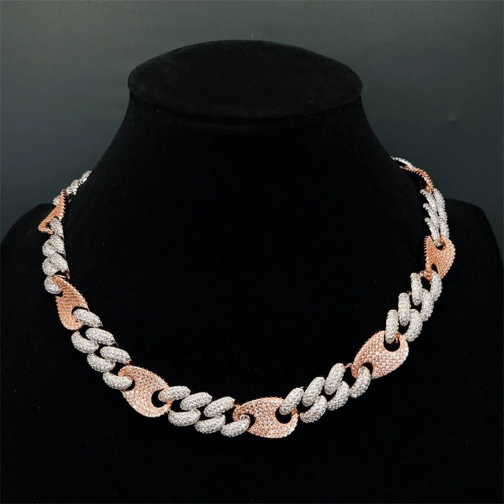 

2022 New Heavy Duty Ice Out Zircon Miami Cuban Chain Necklace Bling Fashion Hip Hop Jewelry