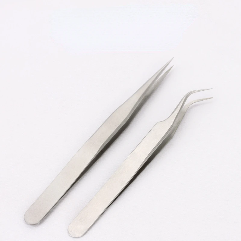인조 속눈썹용 스테인리스 스틸 스트레이트 및 커브 속눈썹 핀셋, 속눈썹 연장 핀셋, 메이크업 도구, 1PC