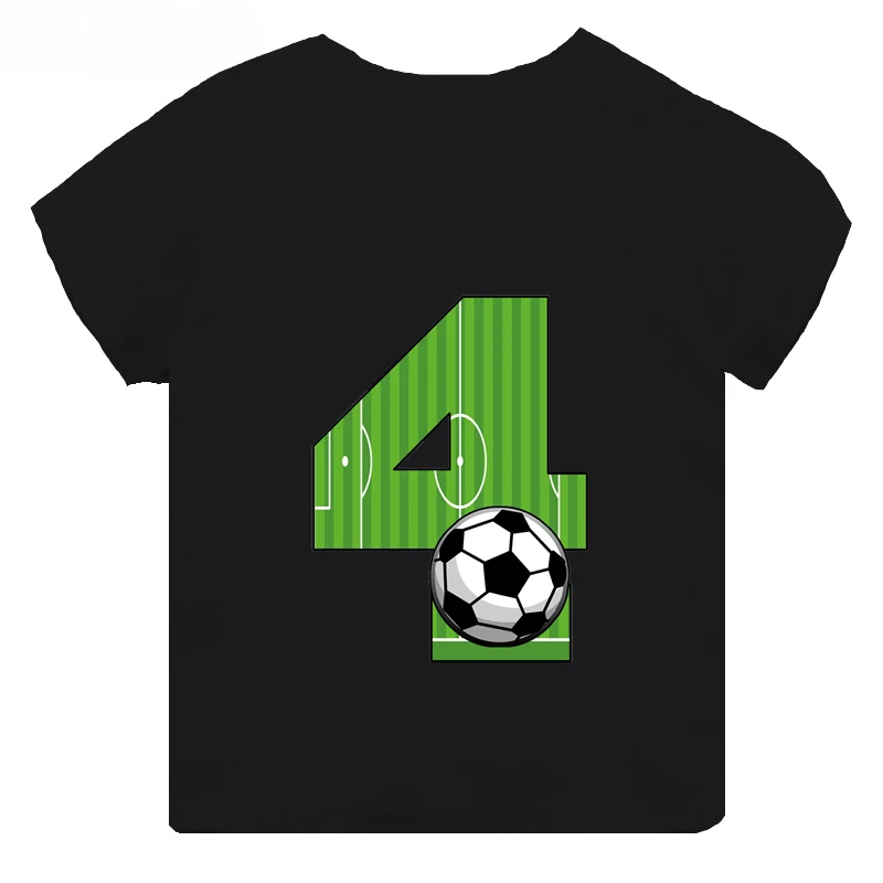 thumbnail image 1 of Camiseta de algodón con estampado de números de fútbol para niños y niñas, divertida camiseta de dibujos animados para cumpleaños de 1, 2, 3, 4, 5, 6, 7, 8 y 9 años, 1 of 5