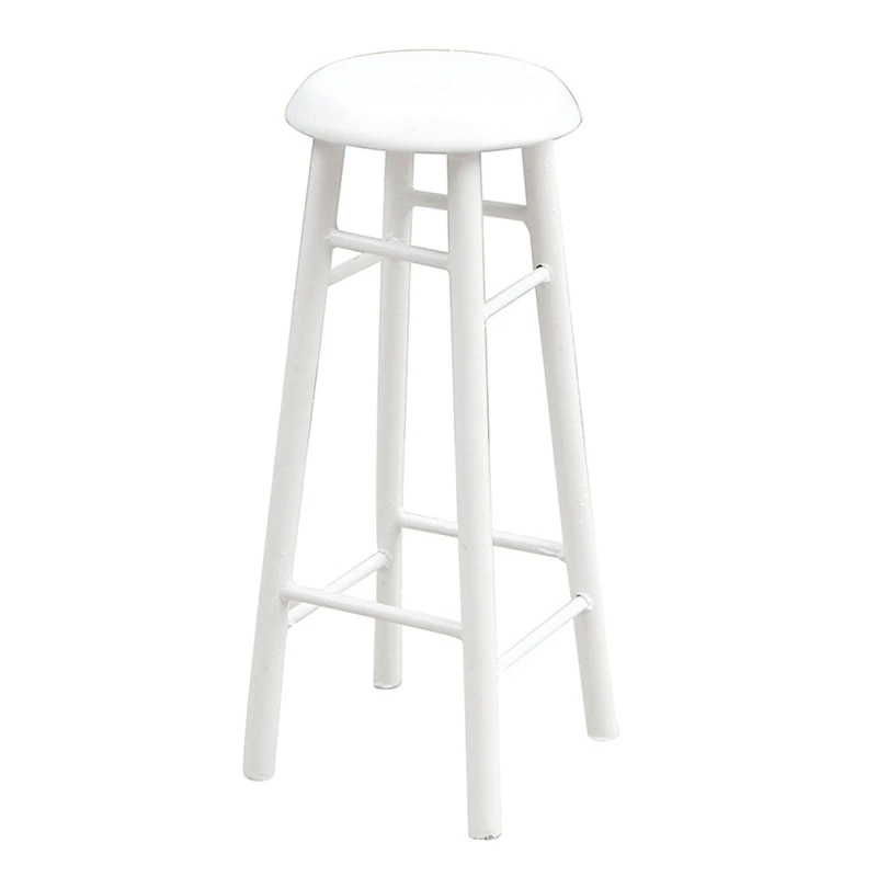 

1/12 Dollhouse Accessories Decoration High Stools Model Micro Furniture Chair