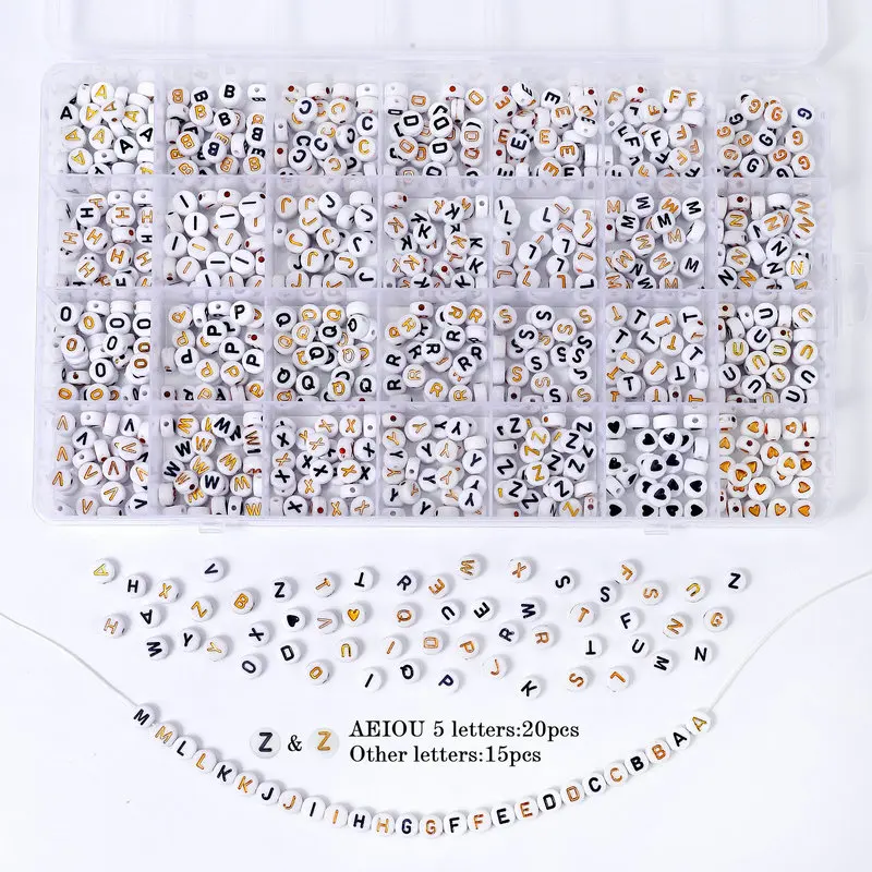 2 Boxes Jewelry Making Kit Beads for Bracelets Glass Pony Seed Letter Alphabet DIY Art Craft Bead Kit Set for Women Girls - 3