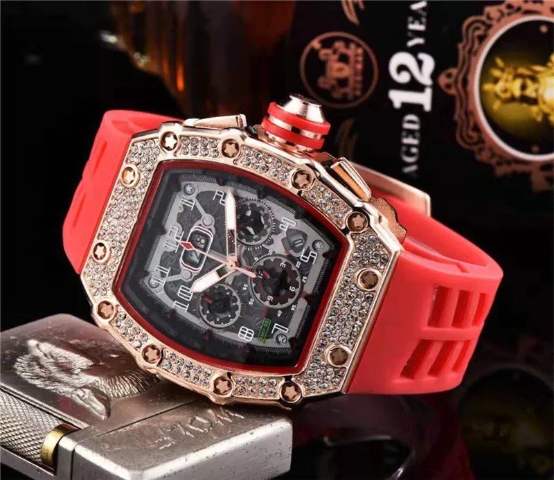 2022 diamond RM Luxury Quartz Watches Mens Automatic Watch Men's Designer Wrist wacth Water Resistant Reloj Hombre 