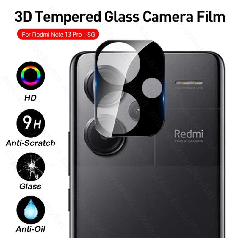 Étui Redmy Note13 Pro Plus, Protecteur d'objectif d'appareil photo incurvé 3D, Couvercle en verre du Guatemala, Xiaomi Redmi Note 13 Pro + Not13Pro + 5G, 1-3 pièces