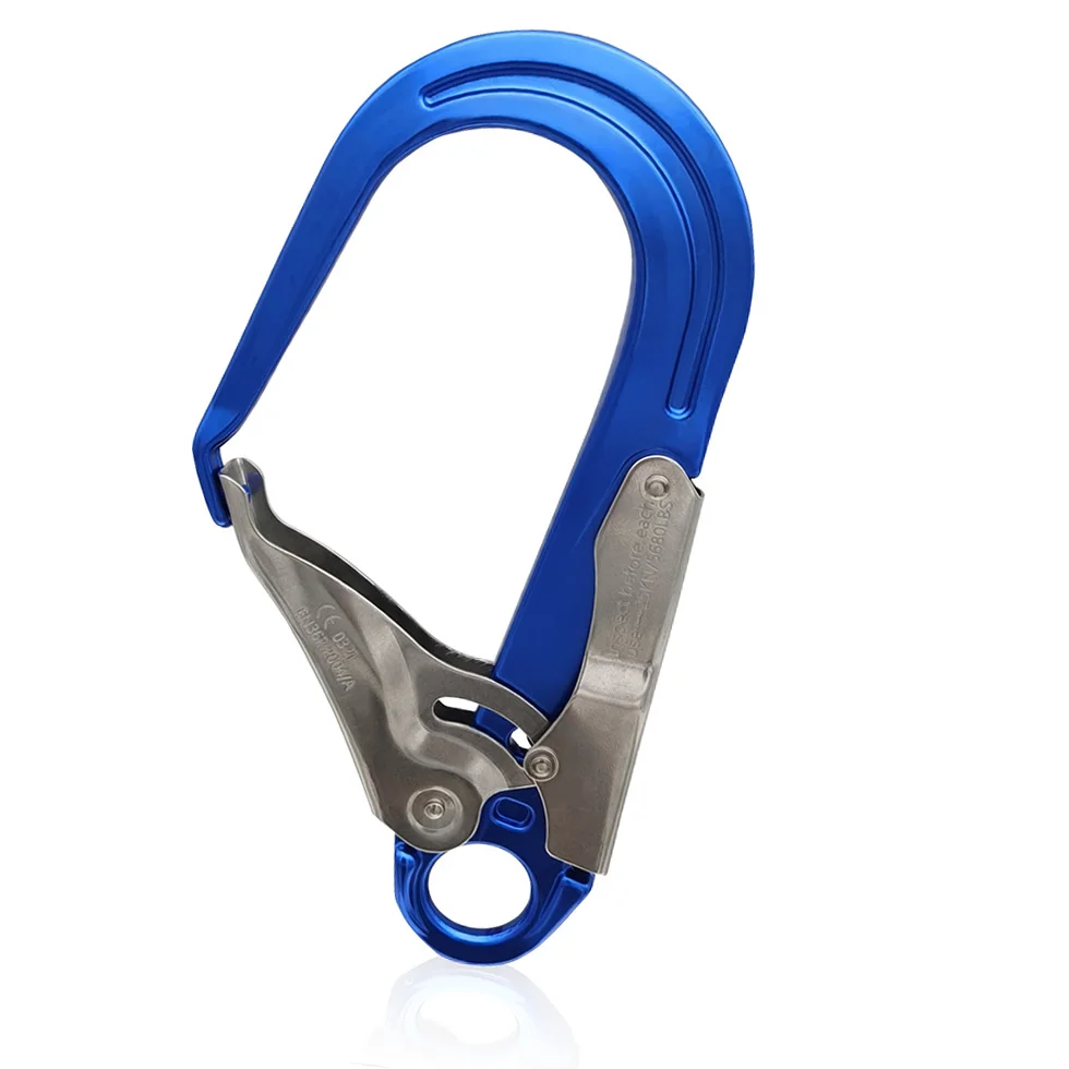 

35KN Large D Shaped Aluminum Carabiner Blue Clip Hook for Hiking Camping