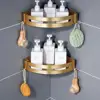 Brushed Gold 2-Pack Bathroom Shelves Shower Corner Caddy Organizer Rust Resistant Aluminum Construction Easy Install Adhesive or 4