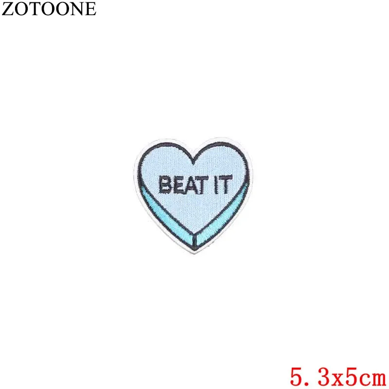 ZOTOONE 1PC Finger Parches Embroidered Iron On Patches For Clothing DIY Stripes Alien Clothes Stickers DIY Heart Badges C
