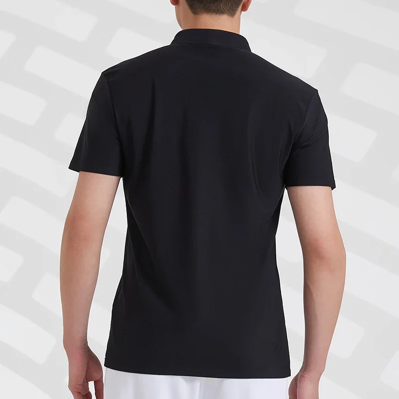 Men's Solid Colour Sports Tee Gym Fitness Training Clothes Tight Stretch Running Jersey Golf Baseball Short Sleeve Neck T-shirt 5