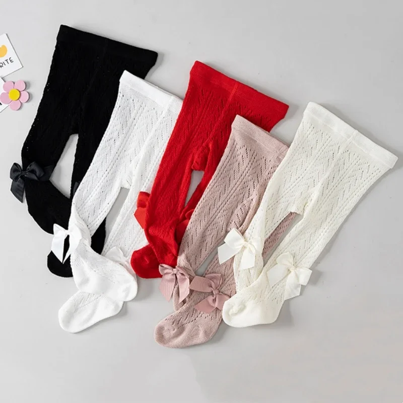 Baby Girl Tights Thin Breathable Kids Dance Stocking Sock Children School Student Uniform Tights Princess Cute Big Bow Pantyhose