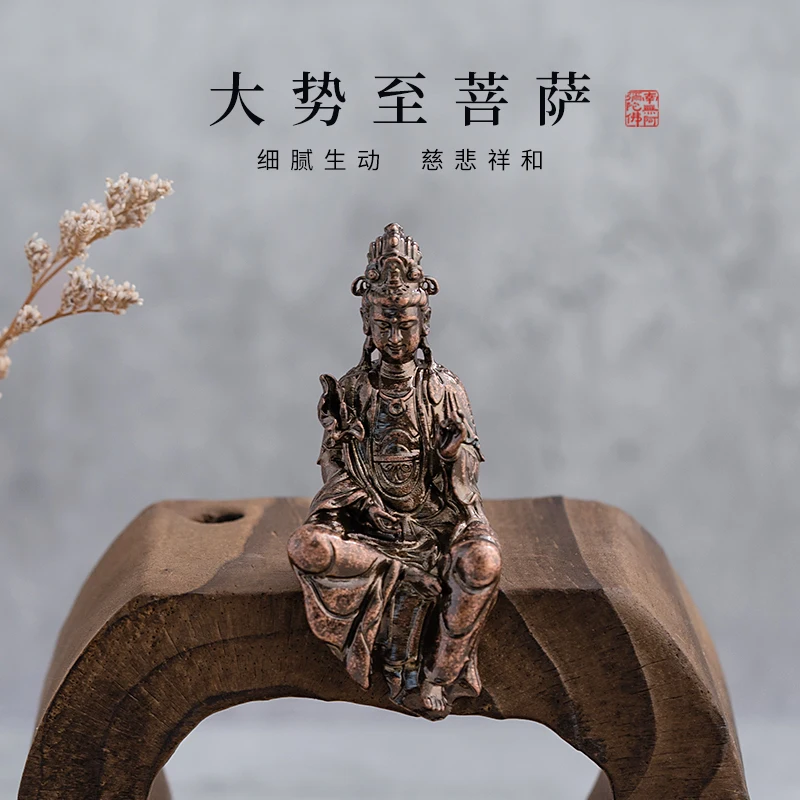 

Great trend to the Bodhisattva statue Buddha statue ornaments crafts mini portable small bronze statue Zen study tea table space