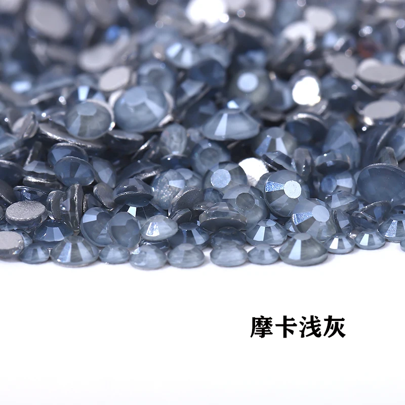 원피스 모든 크기의 유리 모카 글리터 비 핫픽스 플랫백 라인석, DIY 네일 아트 장식, 크리스탈 다이아몬드 스트라스 보석