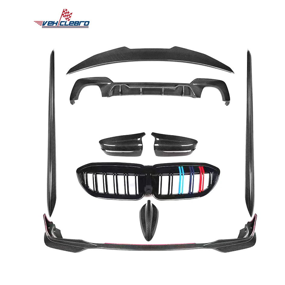 

Vehiclebro for BMW 3 Series G20 Dry Carbon Fiber Body Kit Front Lip Side Skirt Rear Diffuser Spoiler