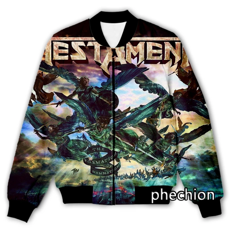 

phechion New Men/Women 3D Printed Testament ROCK Band Casual Jacket Fashion Streetwear Men Loose Sporting Jacket & Coat Q31