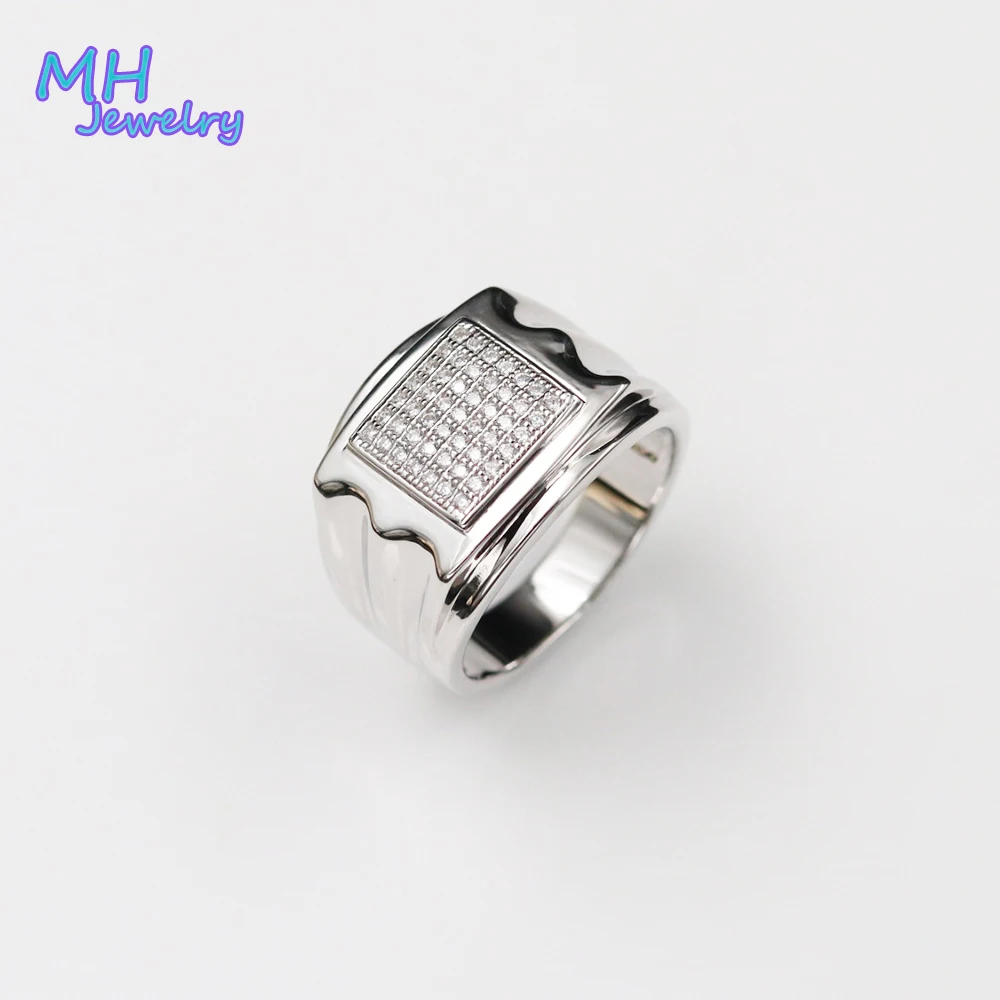

MH D Color Moissanite Simple Ring 925 Sliver Plated with 18k Rose Gold Wedding Band Engagement Rings For Women Fine Jewelry