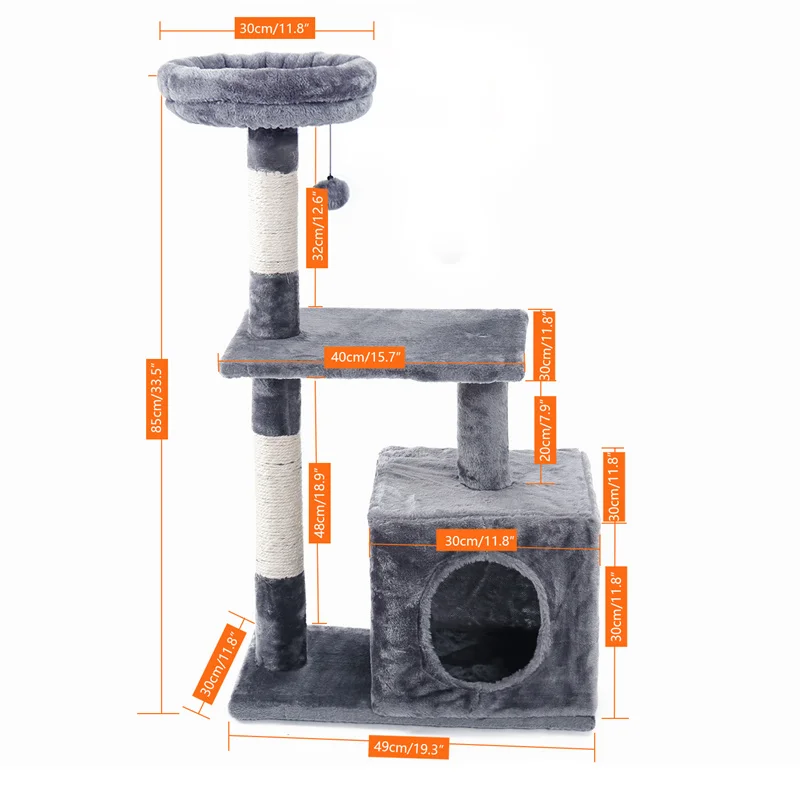 Small Cat Tree Tower Condo with Scratching Post 4