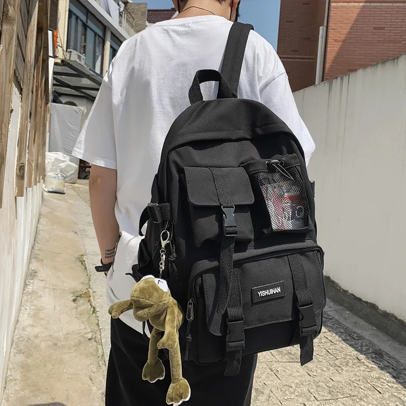 2025 Unisex School Backpack Black Nylon Anti Theft Large Students Laptop Rucksack Sweethearts Casual Travel Chic Korean Mochilas 2