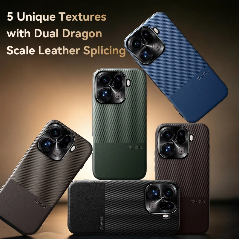 Premium Dragon Scale Dual Leather Shockproof Business Back Cover