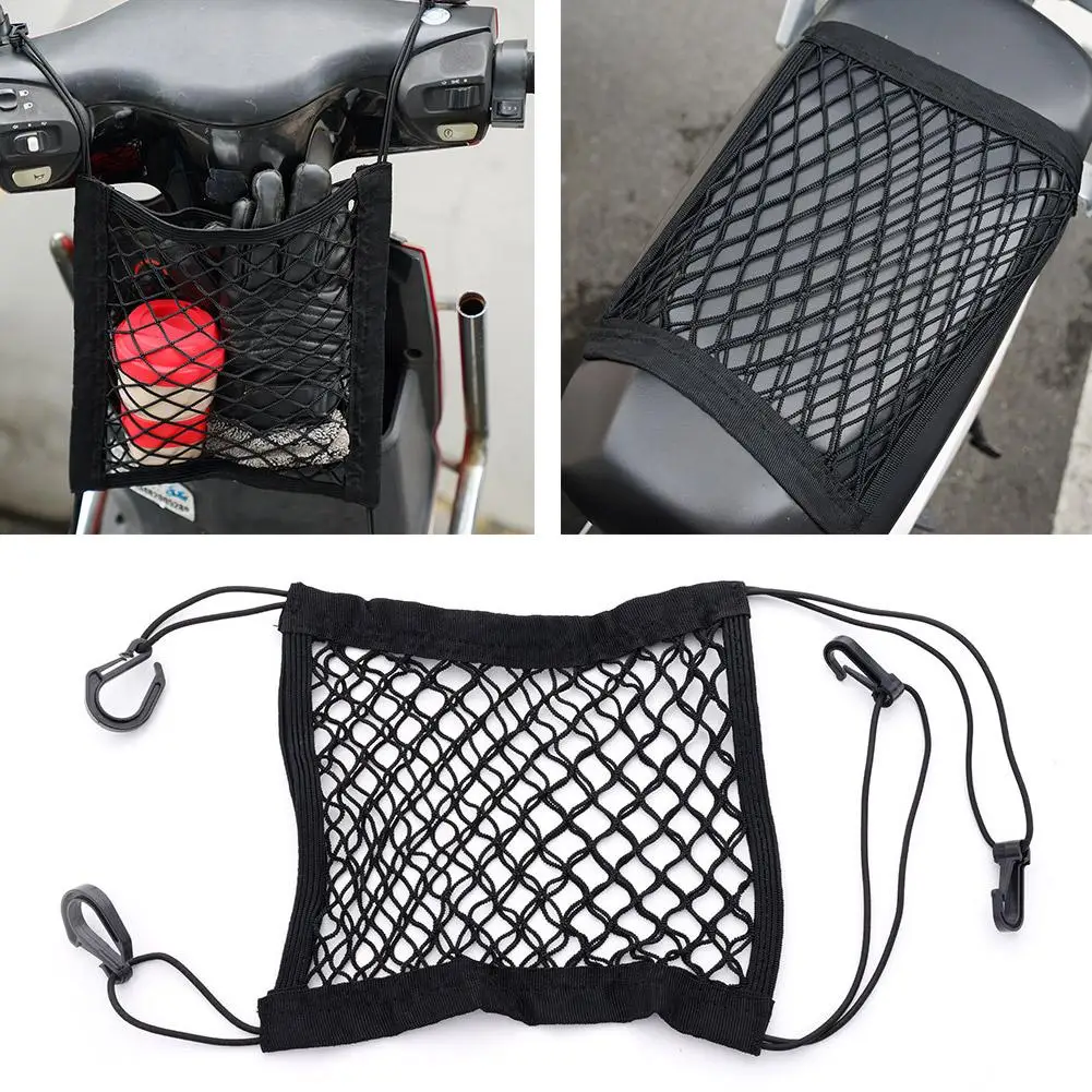 Motorcycle Cargo Net Motorcycle Bungee Net Motorcycle Luggage Net Motorcycle Luggage Net Hook Hold Bag Helmet Mesh Fuel Net Bungee Strong Hooks Tank With 4 Double Storage High-Elastic L M4B6