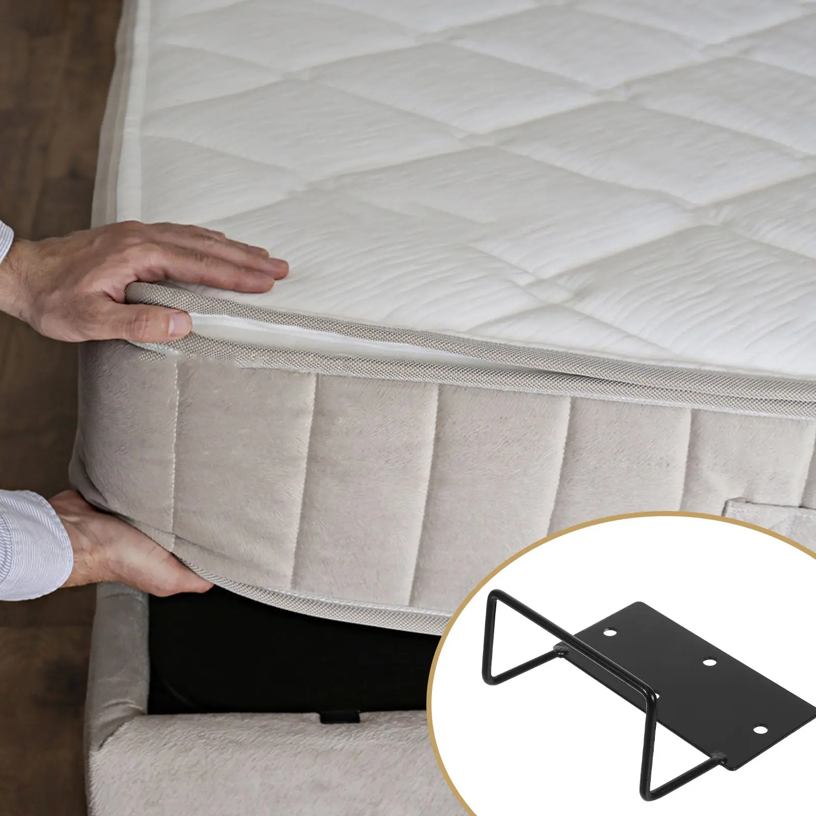 2 PCS Bed Frames Mattress Anti-slip Bracket Stoppers Prevent Sliding Holder Place Sofa Cushion from off Black Fixing Slide