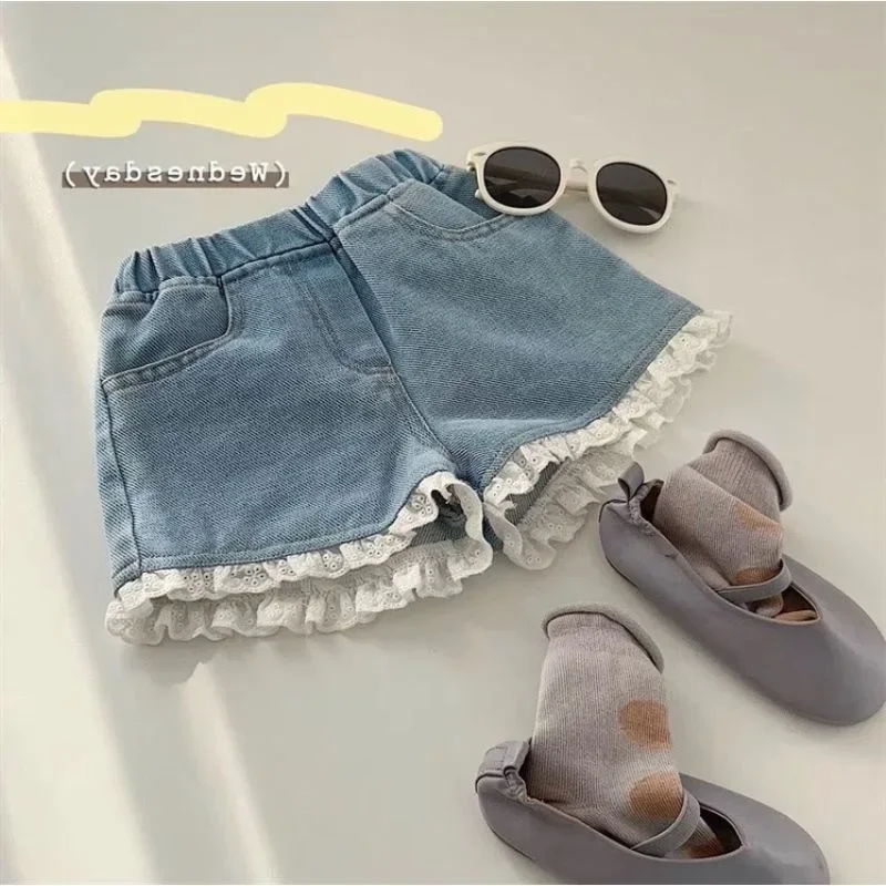 Kids Shorts New Korean Version of Baby Everything Thin Girls' Denim Shorts Summer Wear Children's Summer Dress Foreign Style Short Pants kids shorts