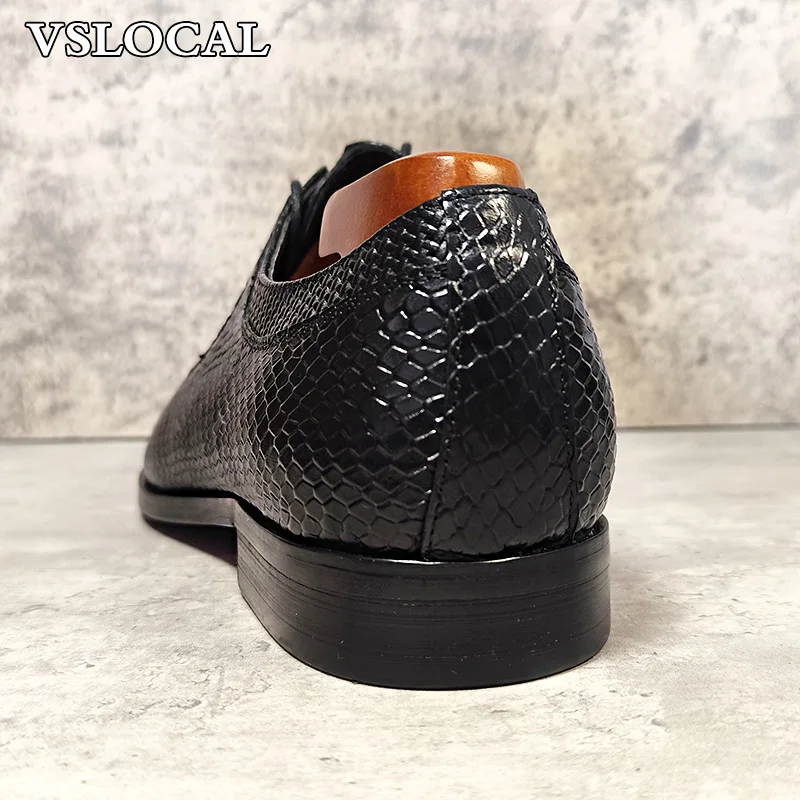 Men's Shoes Black Lace Up Wingtip Formal Derby Mens Dress Shoes Business Office Wedding Genuine Leather Men