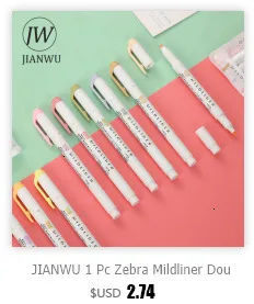 JIANWU 5 Teile/satz Morandi Macaron Farbe Doppelseitige Textmarker Set Reibungsloses Schreiben Kreative DIY Student Lieferungen Schreibwaren – Detail 2