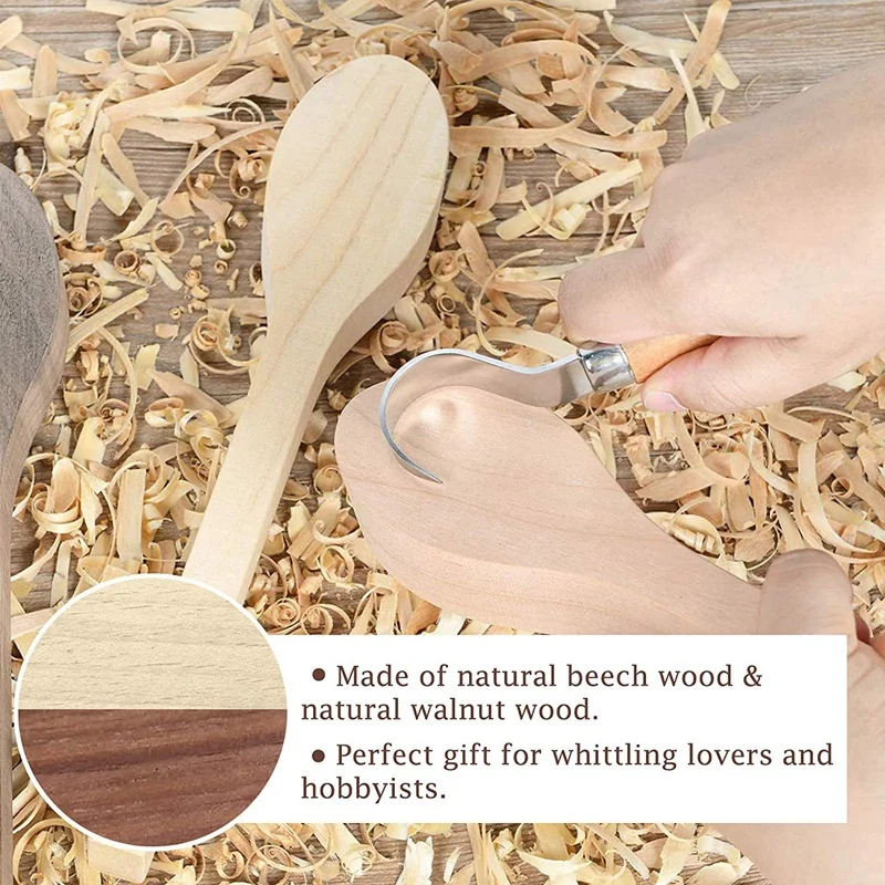 cnc wood router machine 5 Pcs Wood Carving Spoon Blank Beech And Walnut Wood Unfinished Wooden Craft Whittling Kit For Whittler Starter cnc router machine