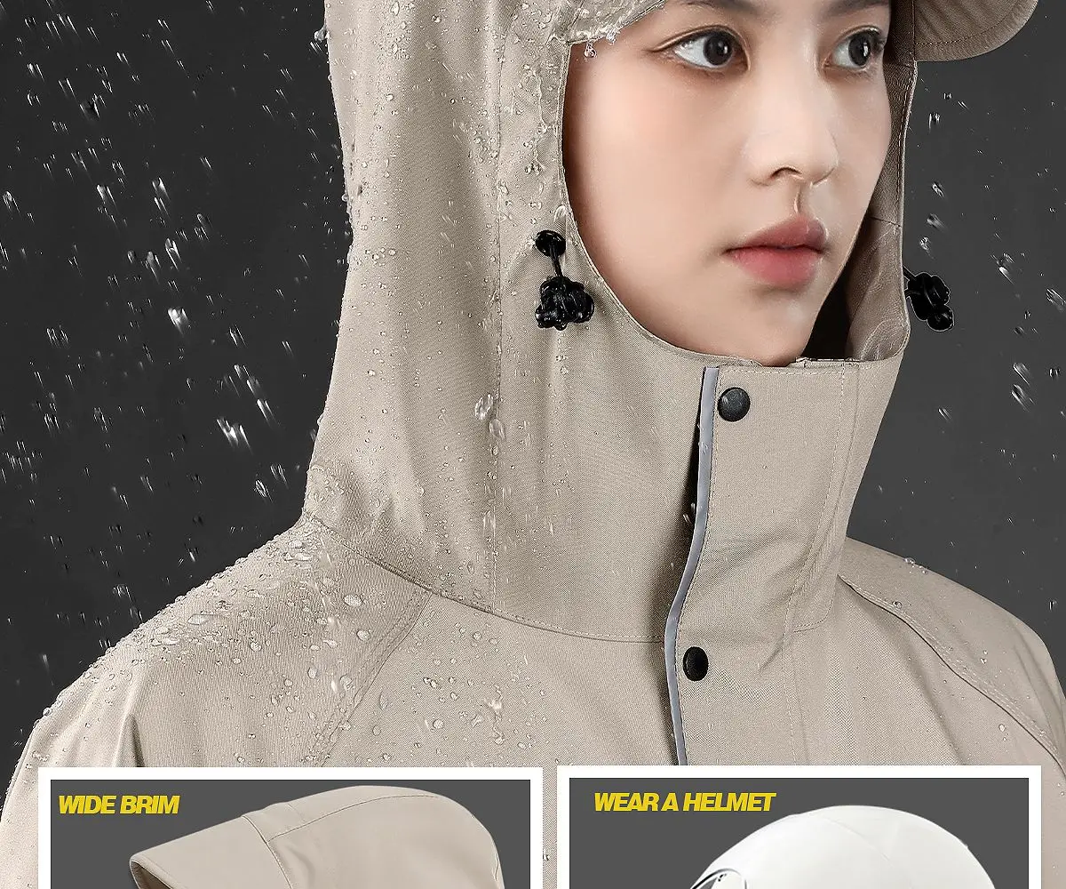 Description Picture 6 of itemMotorcycle Raincoat Long Full Body Rainstorm Proof Poncho Women Men's Thick Cycling Rain Coat Hiking Camping Rainwear Rain Gear