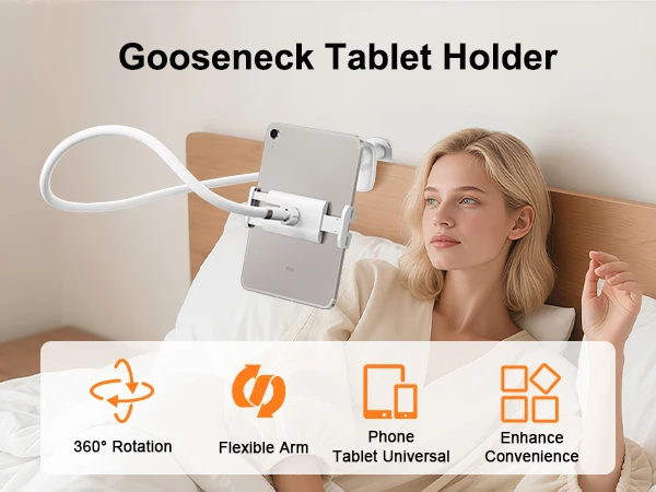 Flexible Gooseneck Phone Holder For Bed And Desk Clamp Mount_voghion.com