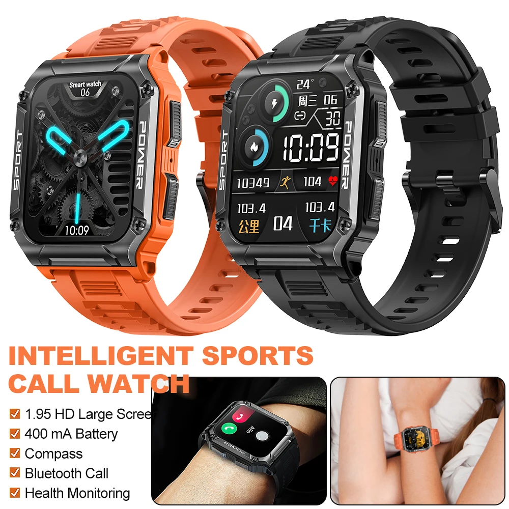 

1.95 Inch Smart Watch Bluetooth Call Smartwatch IP68 Waterproof Swimming Sport Watch Fitness Tracker Heart Rate Health Monitor