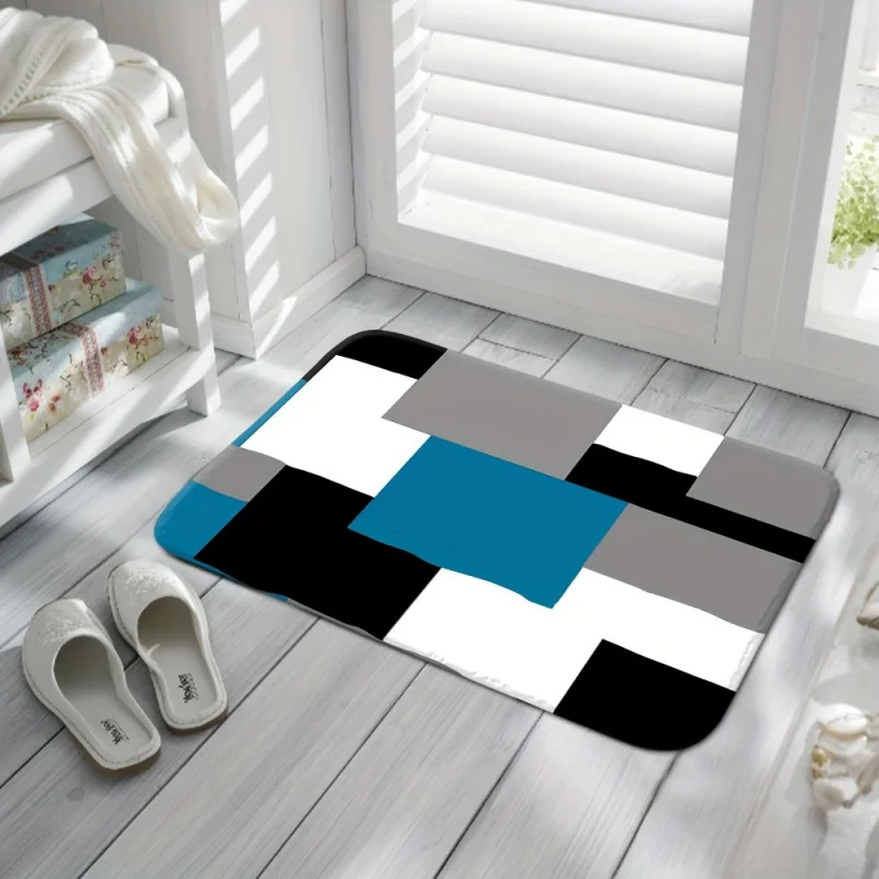 1/3Pcs TV Mosaic Floor Cover Toilet Carpet Absorbent Door Bathroom Three-Piece Set Non-Slip Mat Deco