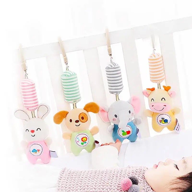 

Newborn Baby Rattles Plush Stroller Toy Cartoon Animal doll Baby Mobiles Hanging Bell Educational Baby Toys 0-24 Months