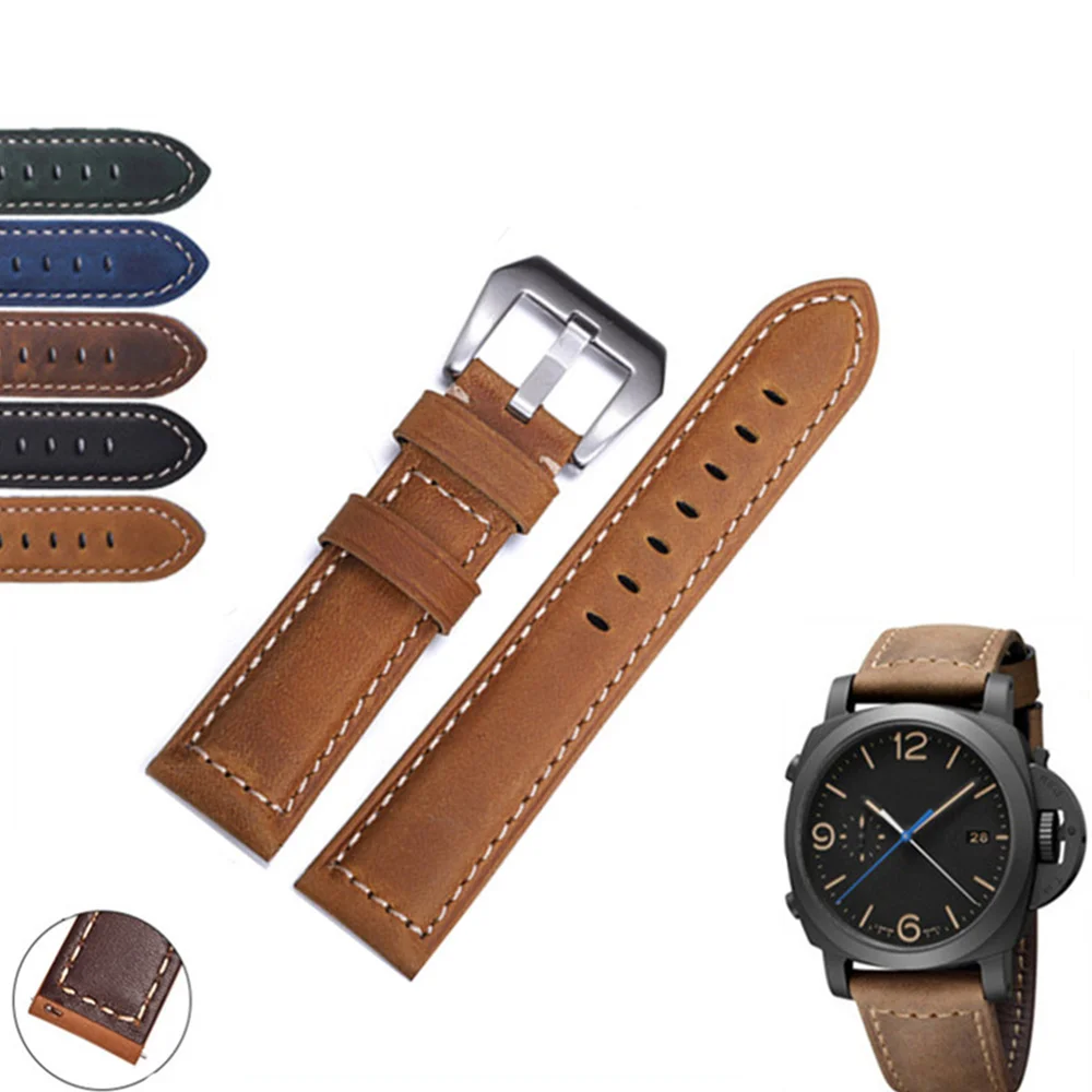 

Cowhide Strap With Genuine Leather For Peihaina For Crazy Horse Skin Fat Sea Watch Band 20 22 24 26mm Switch Ear