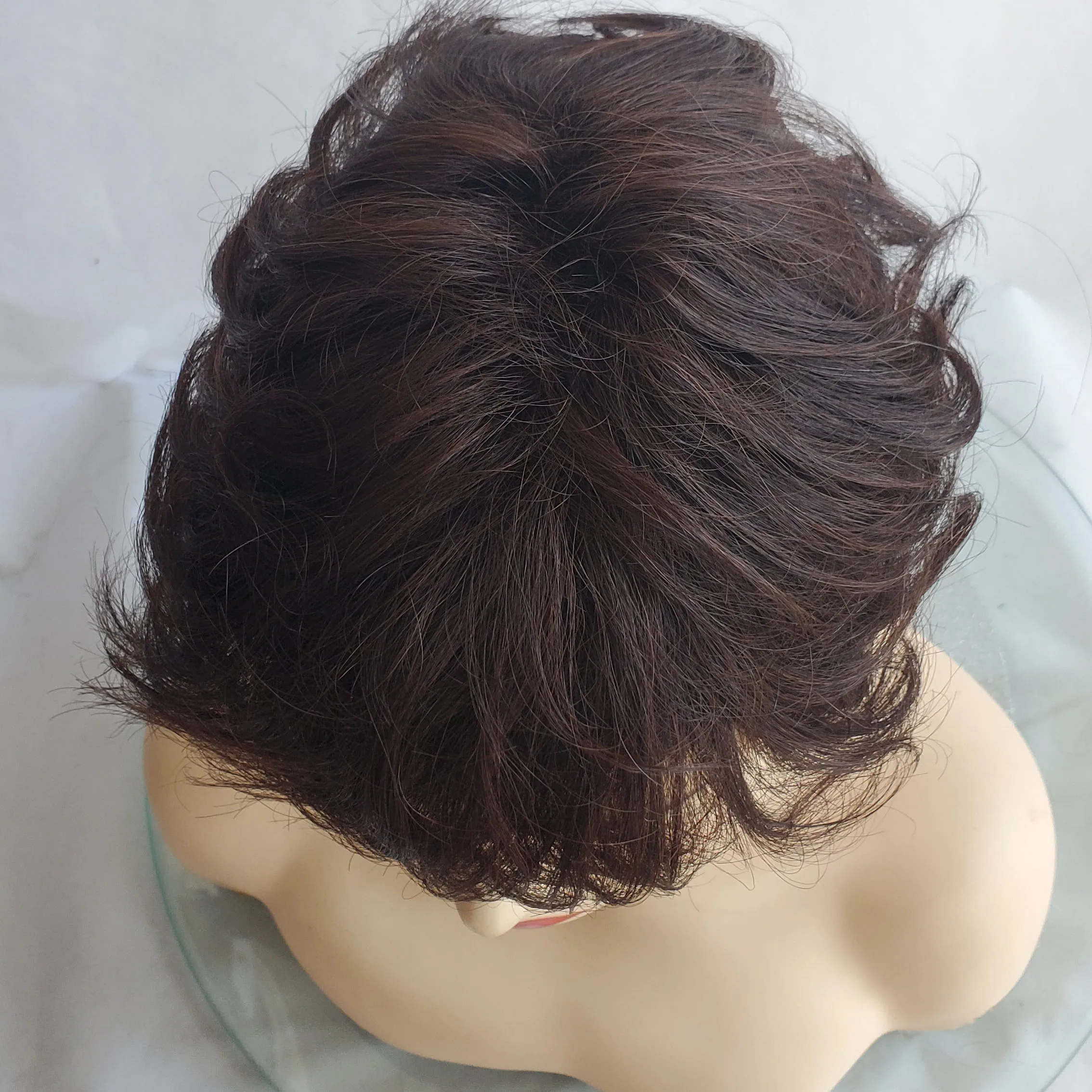 짧은 인모 가발, 자연스러운 블랙 여성용 픽시컷 스트레이트 가발, 앞머리 포함, 기계식 제작 가발, 데일리 자연스러운 부드러운 리얼 가발