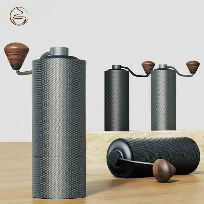 

Portable Manual Coffee Grinder Aluminum Coffee Bean Milling Machine High Precision 420 StainlessSteel Grinding Vore 15g Capacity