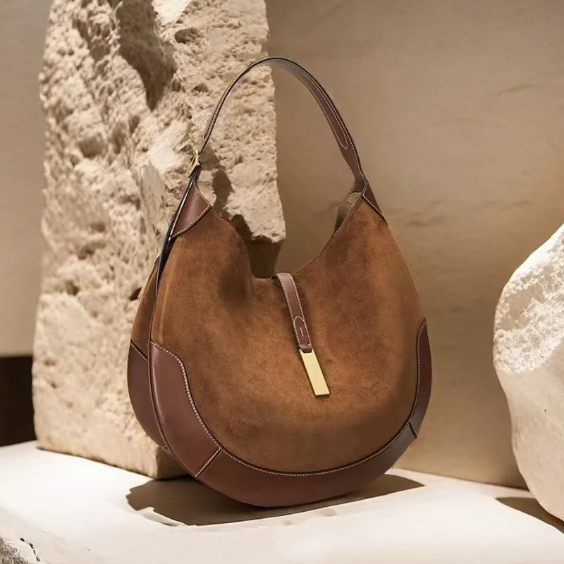 New Suede Vintage Women's Shoulder Bag Luxury Bags 2025 Ladies Large Capacity Tote Youth Fashion Handbag Fancy Sale Lady Trend