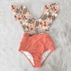 Print Swimwear Women High Waist Bikini Ruffle Swimsuit Push Up Bikinis Set Bathing Suit Beach wear Summer Biquini Female