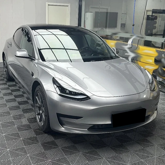 For Tesla Model 3 2020-2023 Per-cut PPF Paint Protection Film Distant Mountain Gray PVC DIY Color Change Film Vinyl Wrap Cover 1