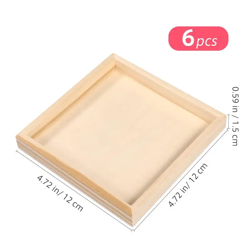 6PCS Hexahedral Painting 특수 트레이 9/16 퍼즐 블록 트레이 특수 나무 팔레트 3D 솔리드 퍼즐 트레이 어린이 장난감 저장