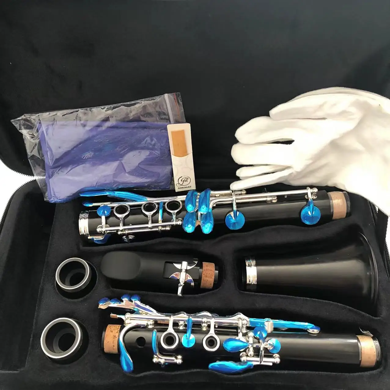 Factory processing ebony clarinet silver plated 17 key Bb clarinet Professional Performance level
