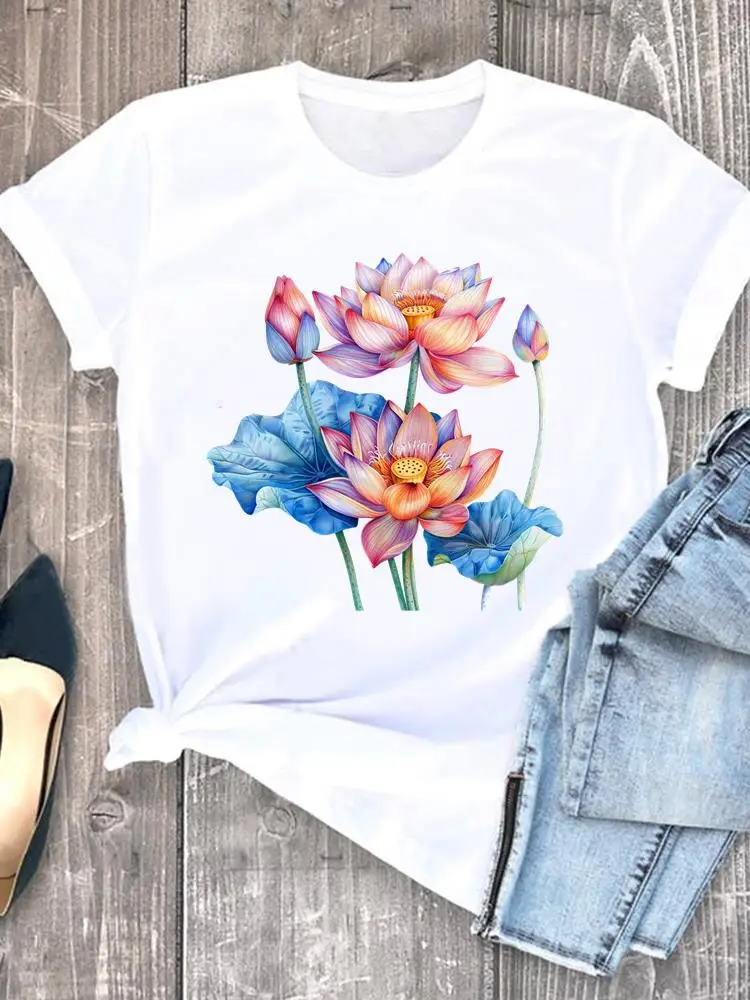 Women Clothing Trend Cute 90s Fashion White Tee Clothes Print Womens Casual Ladies Graphic T Short Sleeve O-neck T-shirts