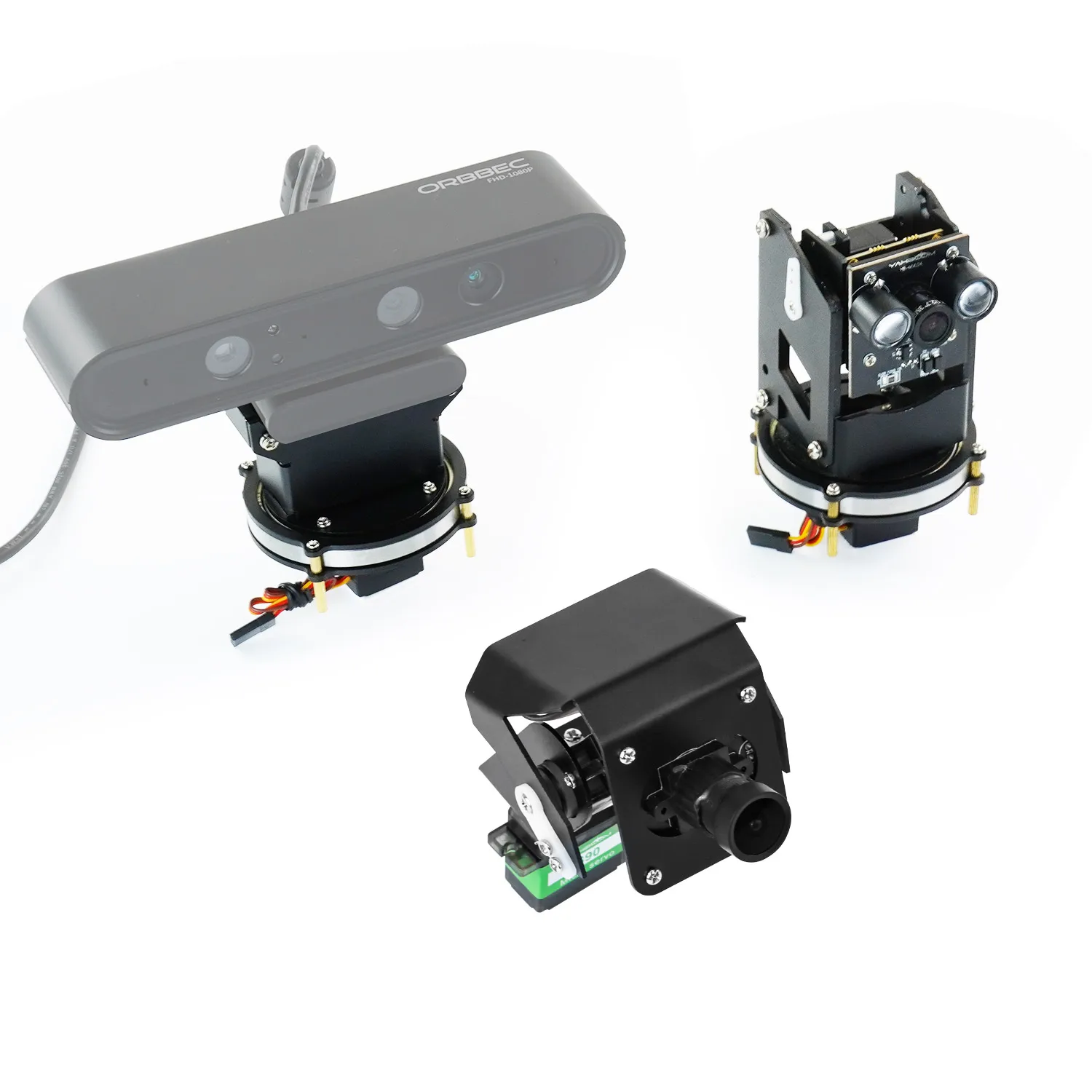 Yahboom Camera Platform with HD Camera RGB Light 2DOF PTZ Tilt 9G SG90 Servo for Smart Car AstraPro Depth Metal Bracket