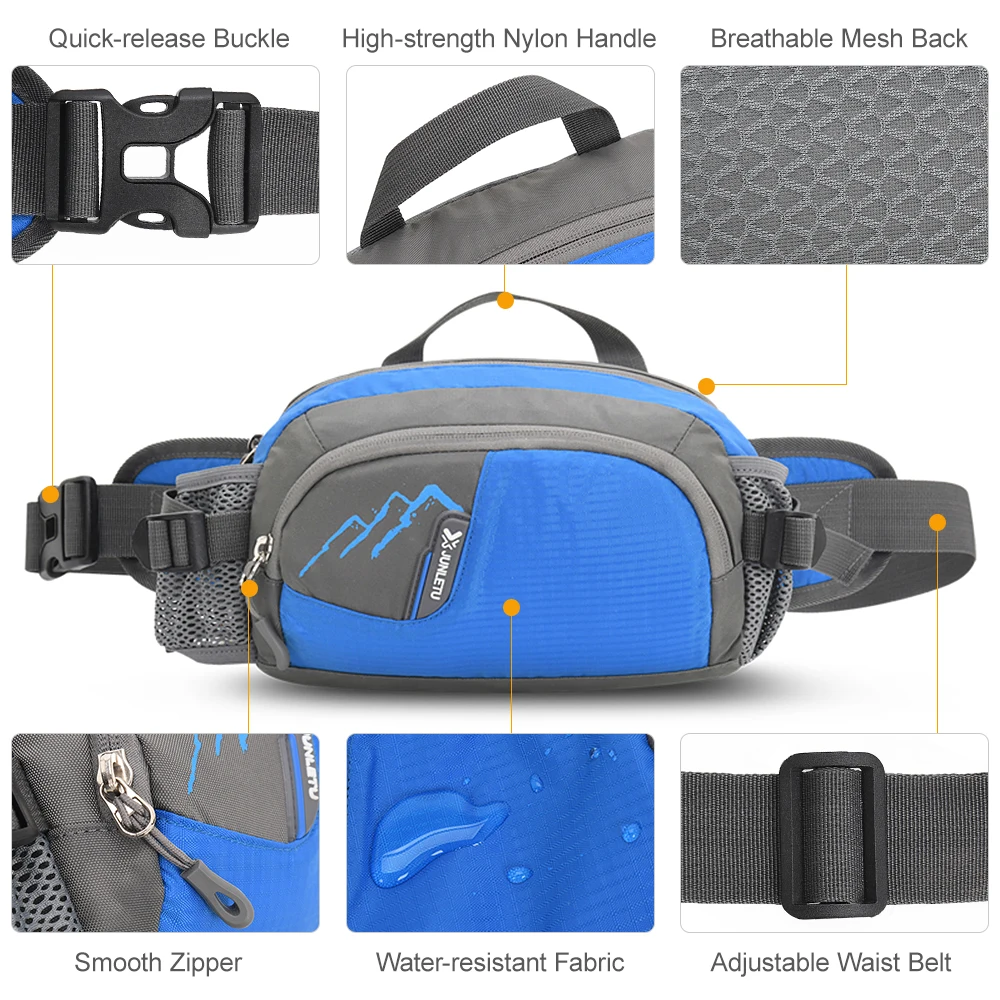 Outdoor Sports Waist Pack w Water Bottle Holder for Cycling Running Walking Hiking Marathons Fanny Pack Hydration Belt Men Women 3